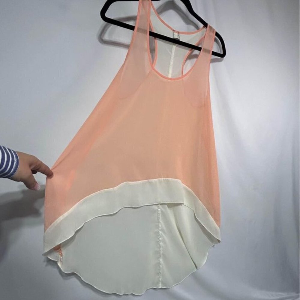 Sheer high low tank dress. Perfect for over swimsuit or layered. Size L.